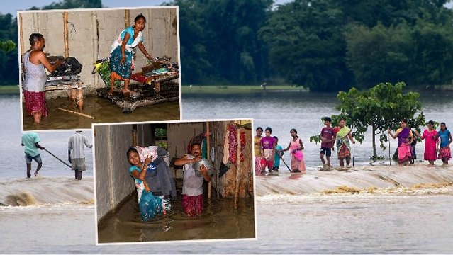 Assam flood: बाढ़ से 22 जिलों पर कहर, 5 लाख लोग प्रभावित, एक की मौत, पुल बहा