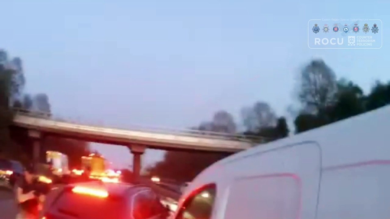 Bedfordshire Police arrest weapons courier near Luton who had semi-automatic hidden in his van