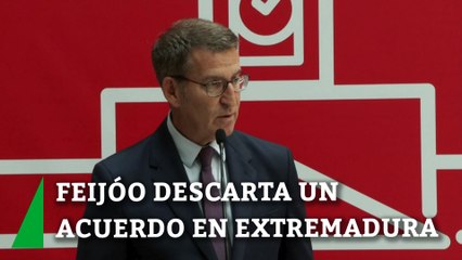 Feijóo descarta un acuerdo en Extremadura con Vox: "No hay posibilidad por el momento"