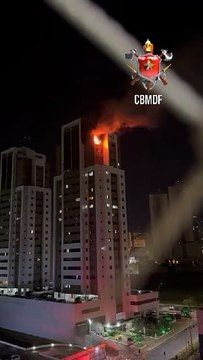 Apartamento do 21º andar, em Águas Claras, pega fogo e moradora tem quadro de desorientação