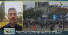 Docentes de Argentina respaldan protesta contra reforma constitucional en Jujuy