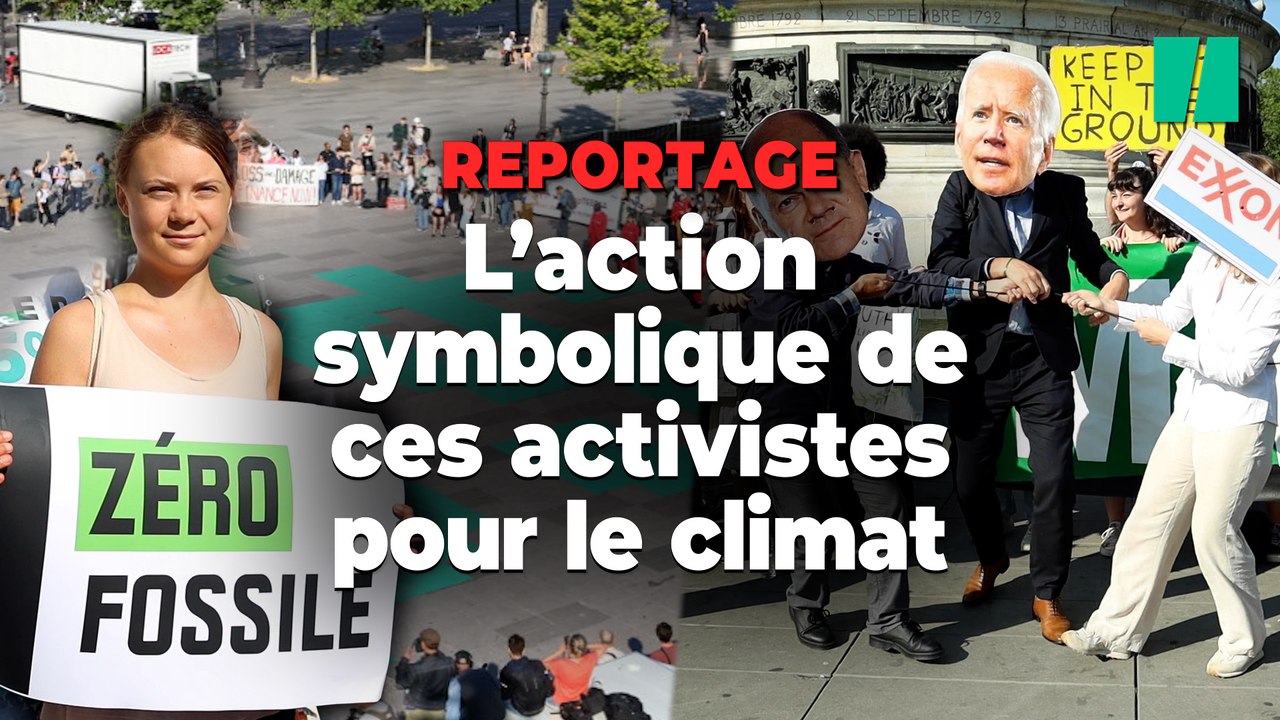 Greta Thunberg et des militants écologistes investissent la place de la République, contre le « Sommet du greenwashing » de Macron