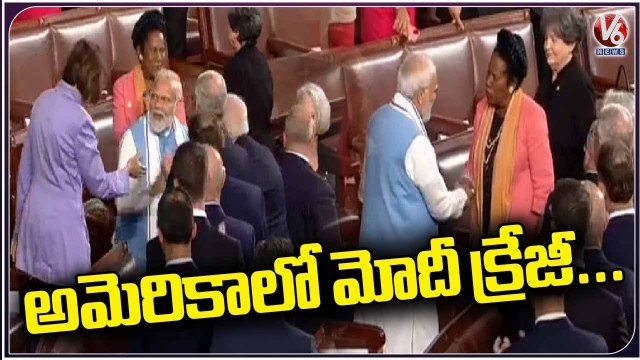 Modi Craze In America _ Americans Taking Selfies And Photographs From PM Modi _ V6 News (1)