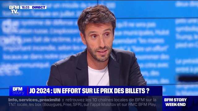 Tony Estanguet (président du Comité d'organisation des Jeux Olympiques) sur la polémique sur le prix des billets: La moitié des billets vendus sont à 50€ ou moins