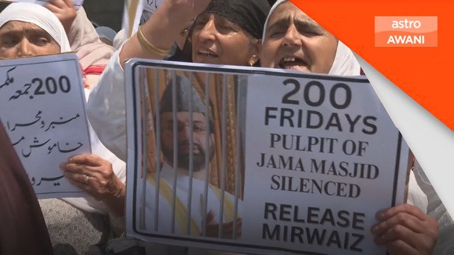 Protes wanita Kashmir mahu Mirwaiz Umar Farooq dibebaskan