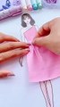 Make frock with tissue paper flowers