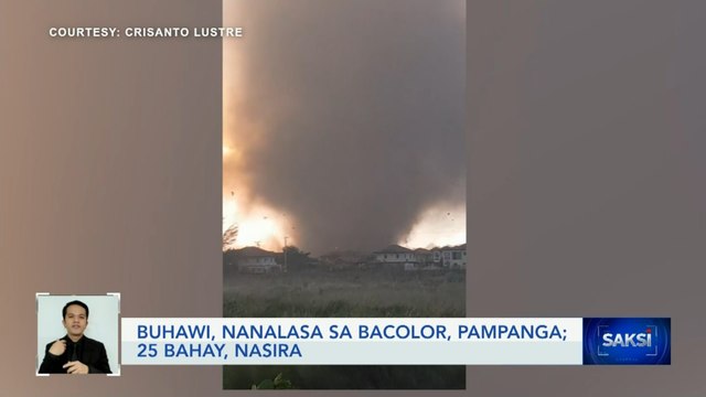 Buhawi, nanalasa sa Bacolor, Pampanga; 25 bahay, nasira | Saksi