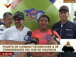 Inaugurada 8va planta de llenado de gas que beneficiará a población del sur de Valencia