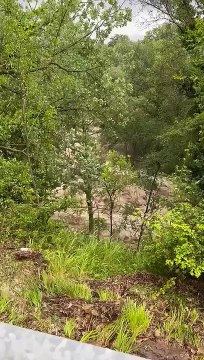 Assisi, il torrente in piena dopo la bomba d'acqua