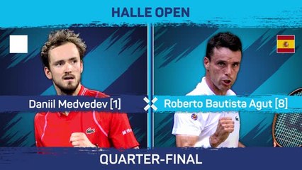 Download Video: Bautista Agut takes out top seed Medvedev to reach Halle Open semi