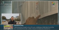 Organizaciones políticas de Argentina alistan cierre de lista de candidatos a comicios
