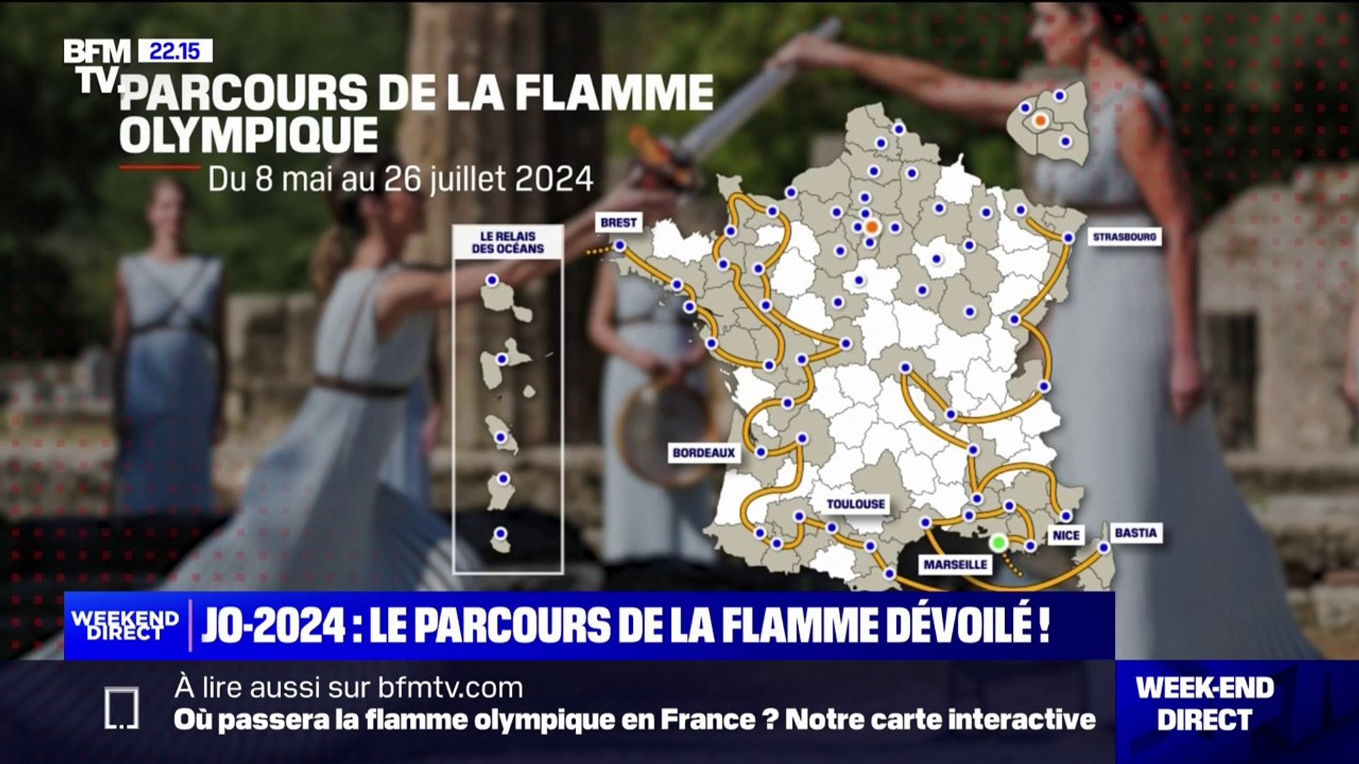 Le parcours de la flamme olympique pour les JO de Paris 2024 a été dévoilé,  le voici