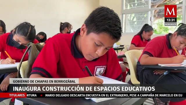 Rutilio Escandón inaugura la construcción de aulas en la escuela primaria en Chiapas