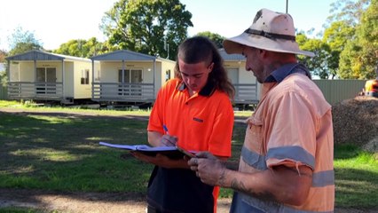 Flood-damaged cabins transformed into crisis housing for homeless young people