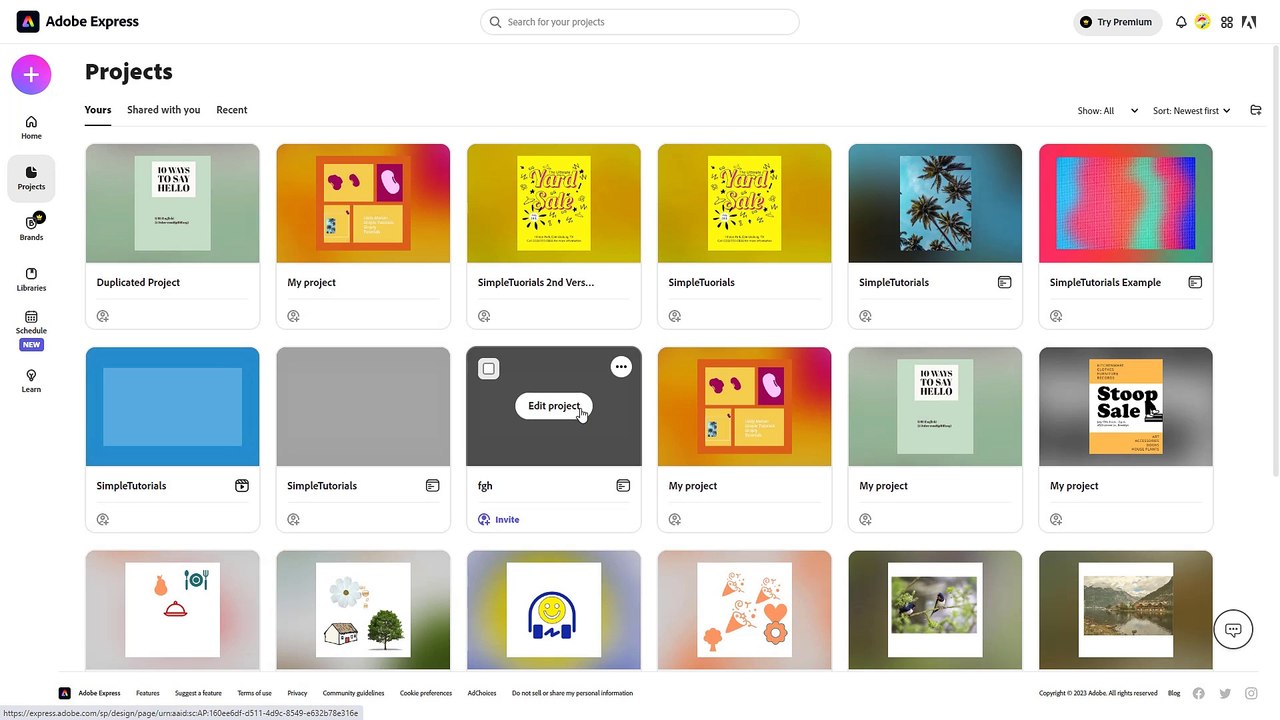 Adobe Express Course Section 34 Rename, Duplicate and Delete