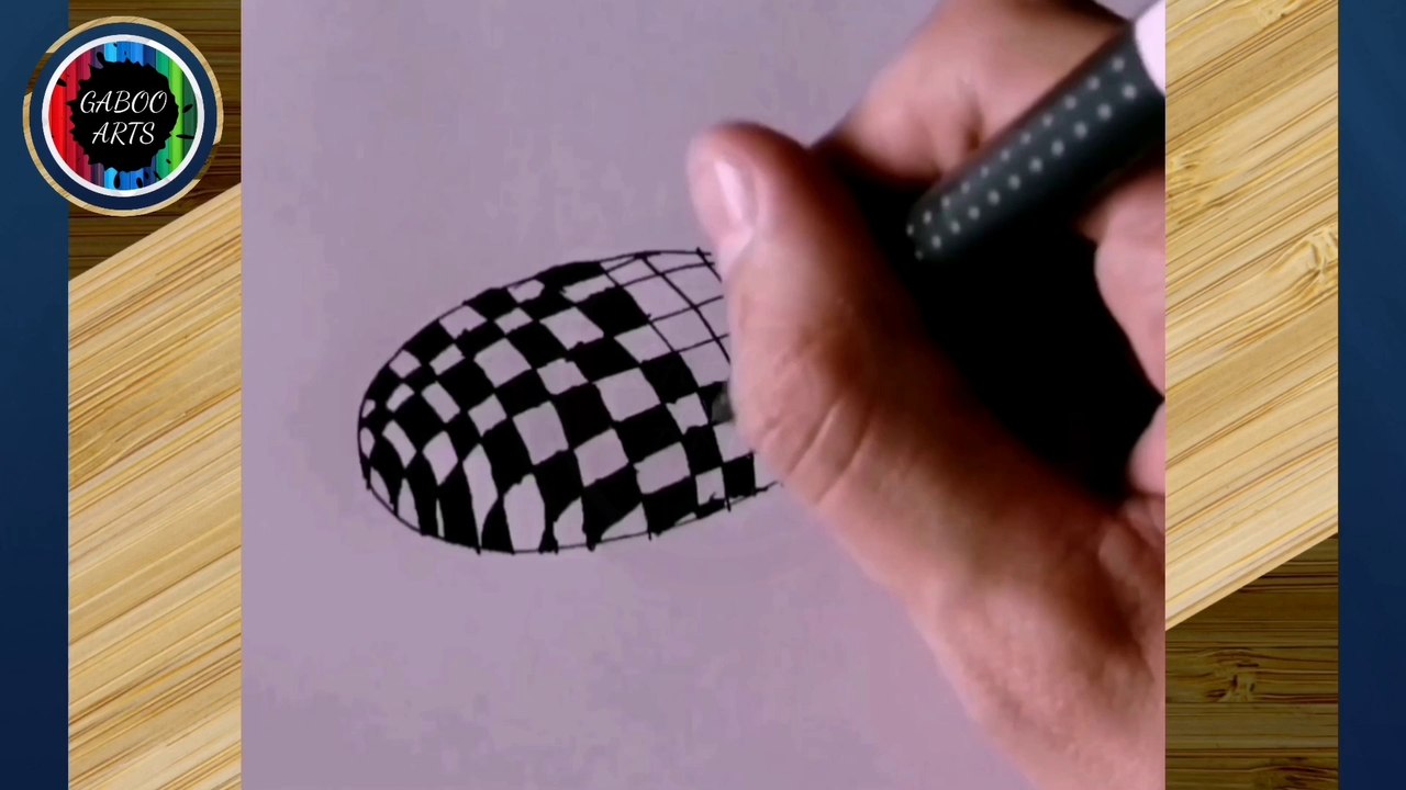 DIBUJANDO una roca con estilo ajedrezado en 2 minutos. (3D). DRAWING a checkered style rock in 2 minutes. (3D)