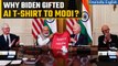 Joe Biden gifts an AI t-shirt to Prime Minister Modi during Hi-Tech handshake event | Oneindia News