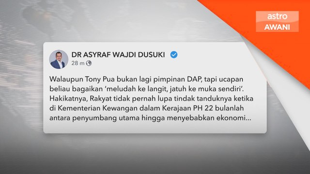 Asyraf Wajdi hantar mesej protes terhadap kepimpinan DAP