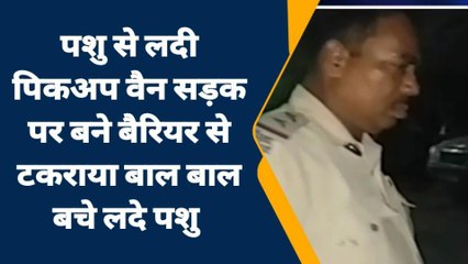 पटना: पशु लदा पिकअप वाहन बैरियर से टकराया, पुलिस ने समाचार संकलन करने से रोका