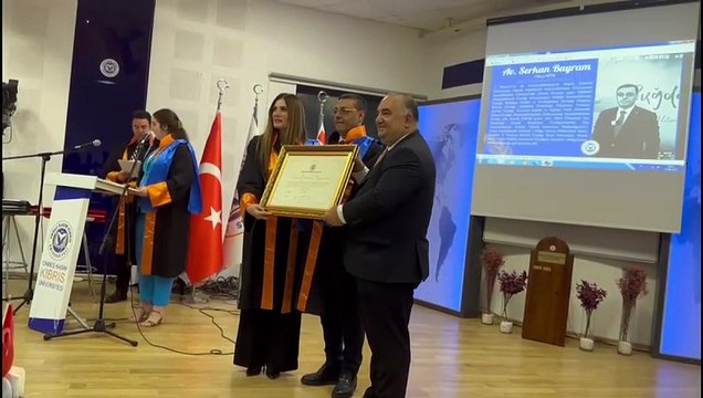 AK Parti İstanbul Milletvekili Av. Serkan Bayram'a Onbeş Kasım Kıbrıs Üniversitesi tarafından Fahri Doktora unvanı verildi
