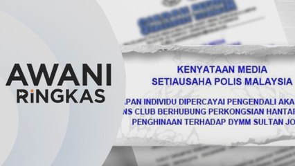 AWANI Ringkas: Lelaki disyaki pengendali akaun Facebook JDT Fan Club ditahan