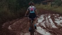 Cyclist's adventurous side leads her down a muddy trap