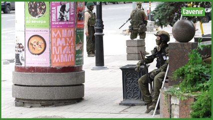 Russie: images de soldats Wagner dans la ville de Rostov-sur-le-Don