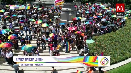 Continúa marcha del XLV Aniversario del orgullo LGBTTTIQA+ rumbo al Zócalo
