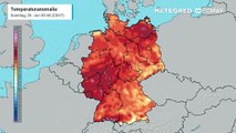 Hitze in Deutschlans! Der heutige Sonntag wird regional wieder sehr warm bis heiß- bis 34°C!