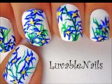 Flowers nail art - flower nail designs tutorial