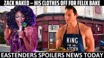 Zack naked - his clothes off for Felix Bake l Eastenders Spoilers