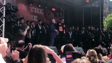 Luton Town's Mick Harford on stage