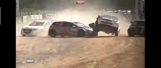 Rallycross France 2023 Division 3 Q4 Race 2 Start Big Crash