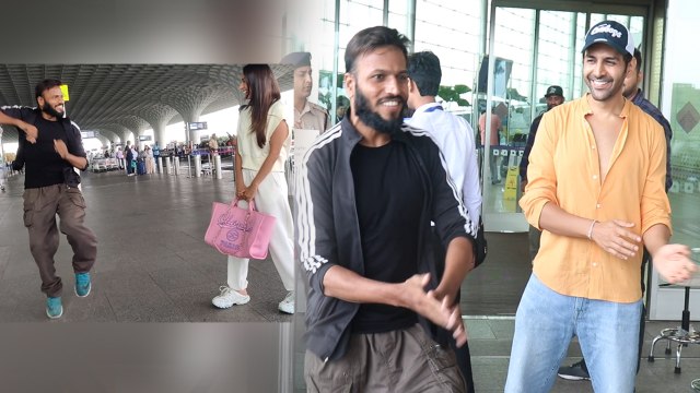 Kartik Aaryan, Kiara Advani Airport पर फैन का Dance देख हुए हैरान | Satyaprem Ki Katha | FilmiBeat