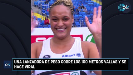 Una lanzadora de peso corre los 100 metros vallas y se hace viral