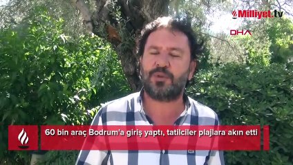 60 bin araç Bodrum'a giriş yaptı, tatilciler plajlara akın etti
