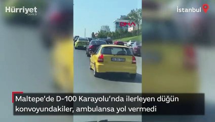 Maltepe'de düğün konvoyu ambulansa yol vermedi