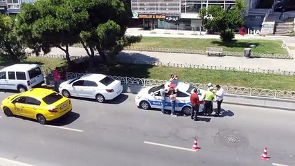 Bakırköy'de dron ile trafik denetimi