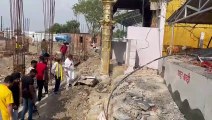 समाजसेवी अशोक अरोरा गंगानगर ने मंदिर निर्माण का लिया जायजा