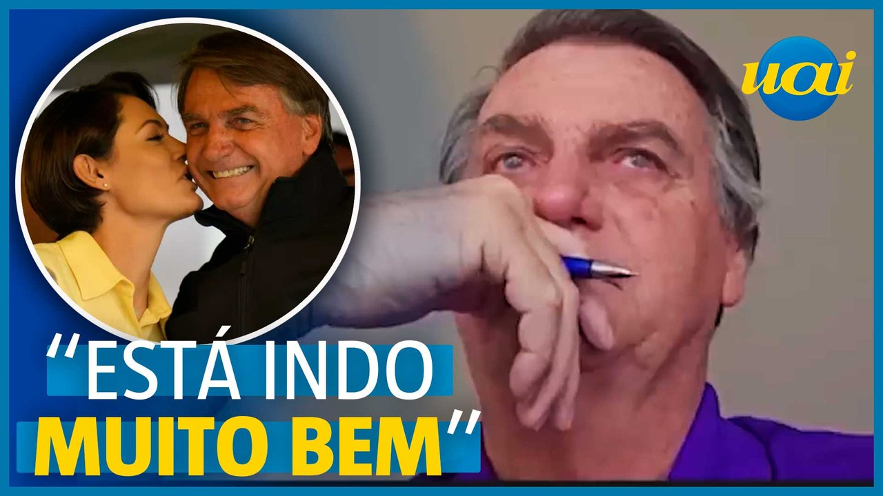 Bolsonaro chora com discurso de Michelle em evento