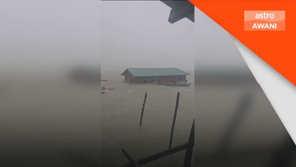 Tujuh beranak berdepan detik cemas, rumah ranap ke laut