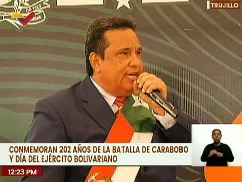 Autoridades civiles y militares del edo. Trujillo conmemoraron 202 años de la Batalla de Carabobo