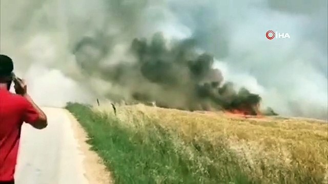 Kırklareli'de 90 dönümlük buğday tarlası küle döndü