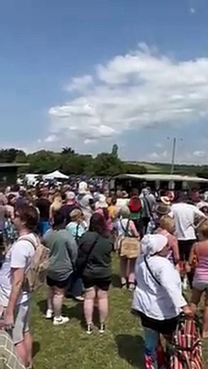 Crowds rush in for the start of Marksbury Car Boot sale