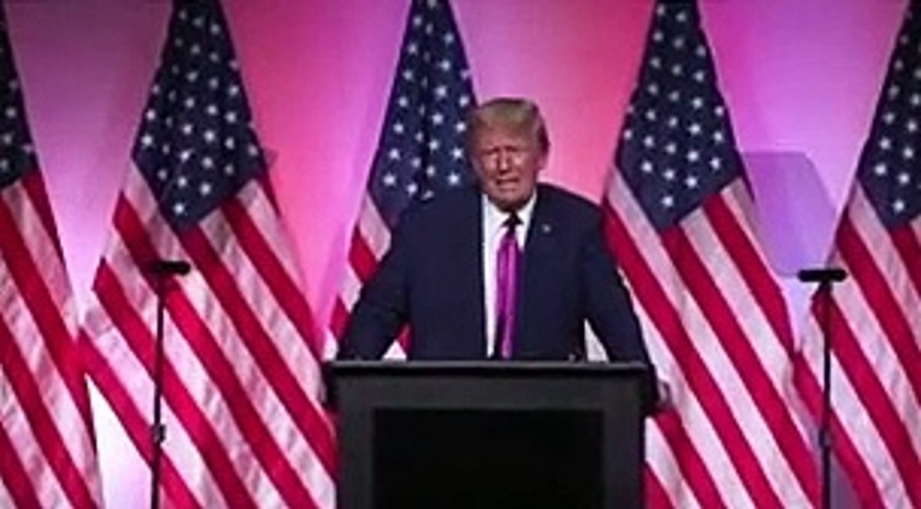 President Trump speaks at the GOP Lincoln Day Dinner  in Oakland Country, Michigan
