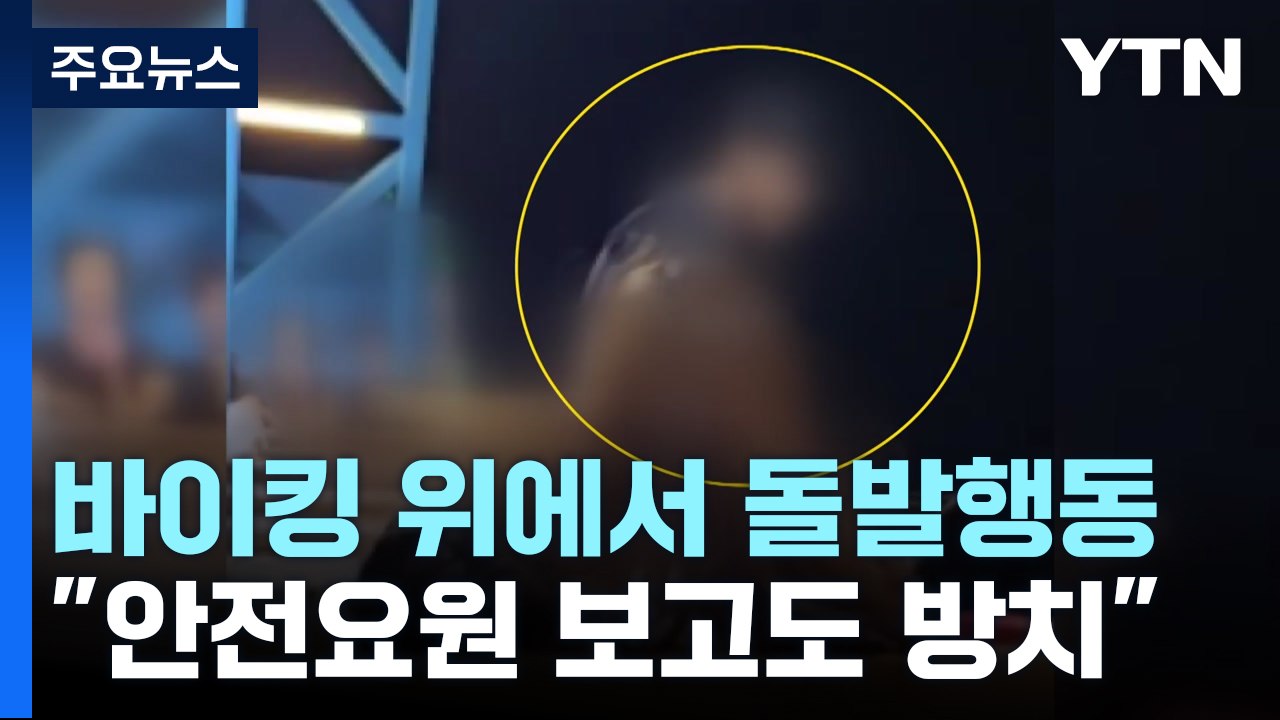 운행 중인 바이킹 위에서 위험천만하게..."안전요원이 제지 안 해" [앵커리포트] / YTN