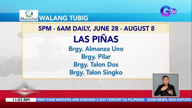 Mga customer ng Maynilad sa Las Piñas, Imus, at Bacoor, makararanas ng water interruption | BT