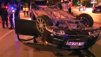 Maltepe’de kontrolden çıkan araç takla attı: 1 yaralı