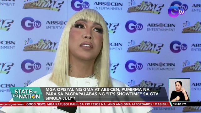 Mga opisyal ng GMA at ABS-CBN, pumirma na para sa pagpapalabas ng It's Showtime SA GTV simula July 1 | SONA