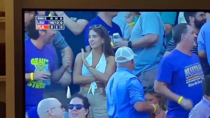 LSU Baseball Fan Goes Viral After Hilarious Snub By Woman Is Caught On Live Tv As LSU Wins CWS